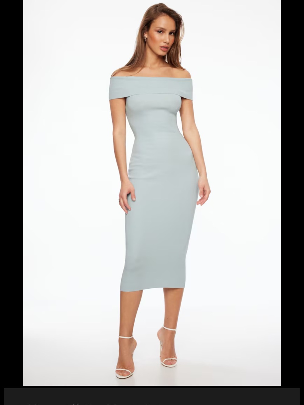 Dynamite One-Shoulder Bodycon Midi Dress in Pale Blue